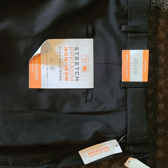 Van Heusen stretch  Mens Big & Tall Regular Fit premium non iron Flat Front Pant - Picture 9 of 10